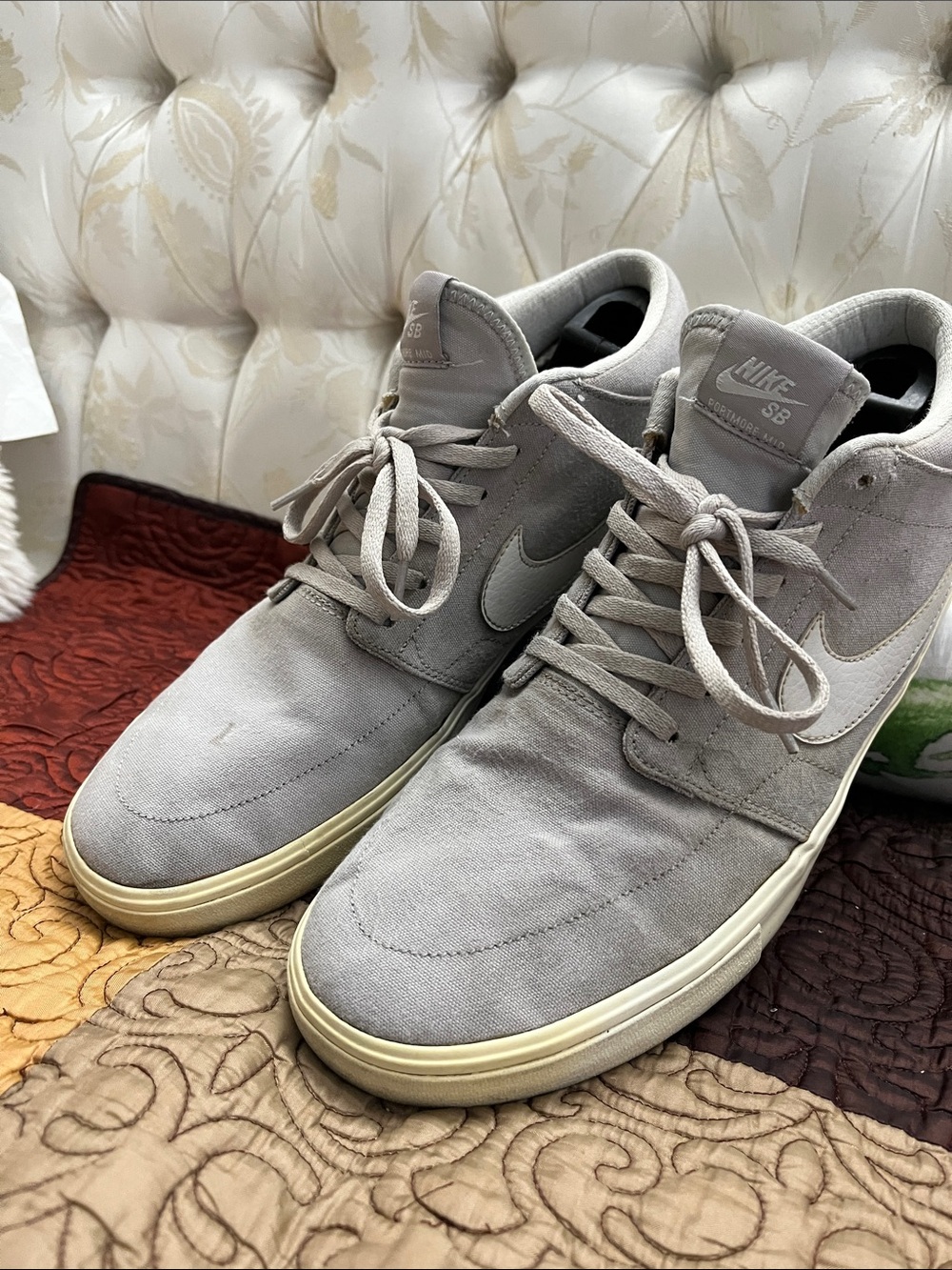 Nike Men’s Light Gray Nike SB Canvas Sneakers / Size 12 - Picture 4 of 8